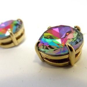 Kate Spade iridescent gum drop earrings goldtone
